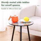 1 Pack Metal Outdoor Side Table Small Outside Round End Table - Image 4