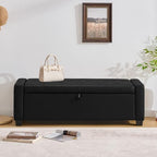 Huatean Home 48" Ottoman with Storage, Light Black Storage Ottoman Bench - Image 6