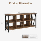 62 in Industrial 3-Tier Metal Horizontal Bookshelf - Image 2