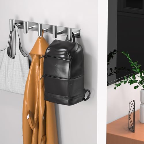 Wall Mounted Coat Rack-5 Hooks, Heavy Duty Stainless Steel Wall Hooks - Image 4