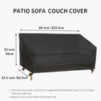 Easy-Going Heavy Duty Outdoor Bench Couch Cover, 88Wx32.5Dx33H inch - Image 3