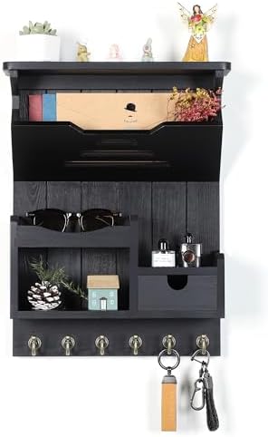 DOPACE Handcrafted Pine Wood Mail Organizer & Key Holder - Image 2
