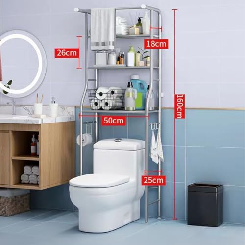 3-Tier over the Toilet Storage, Stainless Steel Bathroom Shelve, Over Toilet - Image 3