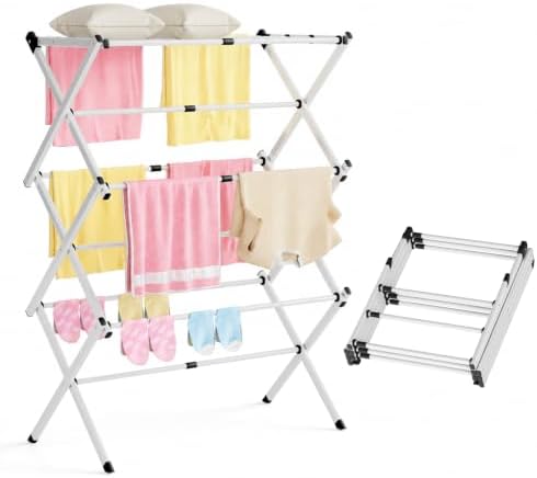 Clothes Drying Rack Collapsible, Heavy Duty Foldable Laundry Rack by WickerStorageBaskets