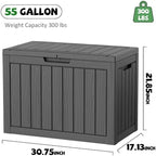 DRATO 55 Gallon Outdoor Storage Box Waterproof, Lockable Resin Deck Boxes - Image 2