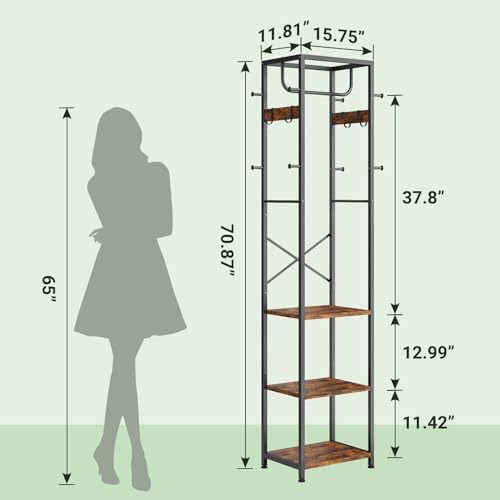 Coat Rack Freestanding, Hall Tree - Image 3