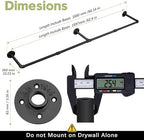 66.1" Industrial Pipe Clothing Rack, Wall Mounted Clothes Rack - Image 4