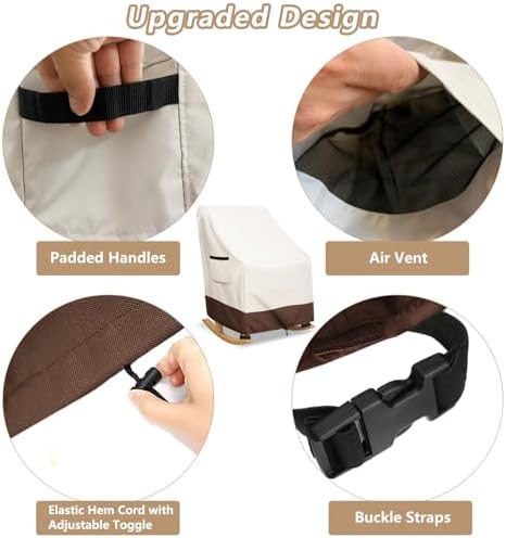 Rocking Chair Cover 4 Pack 600D Heavy Duty Waterproof - Image 6