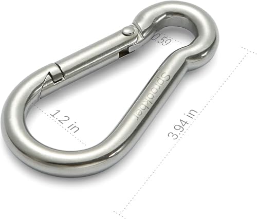 sprookber Stainless Steel Spring Snap Hook Carabiner - Image 2