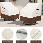 Outdoor Swivel Lounge Chair Cover 2 Pack, Waterproof Patio Chair Covers - Image 3