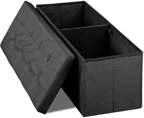 SUPER DEAL 43 Inches Storage Ottoman Bench, Folding Footrest - Image 7