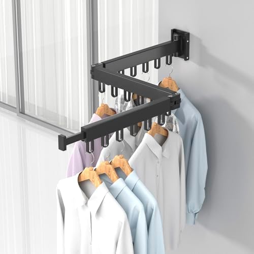 wall Mounted Clothes Drying Folding Hanger Rack - Image 3