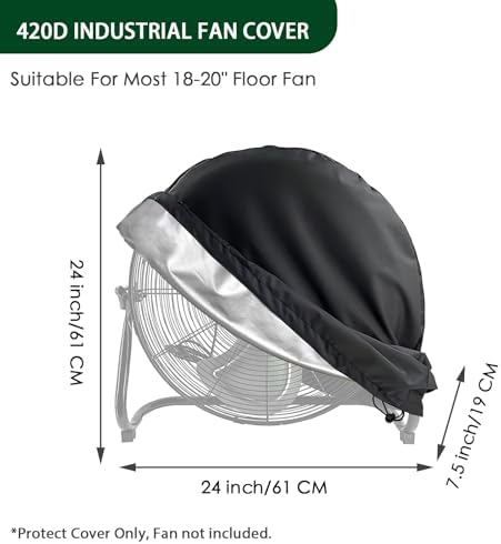 Industrial Fan Cover, 600D Oxford Heavy Duty Outdoor Fan Cover, Waterproof & - Image 6