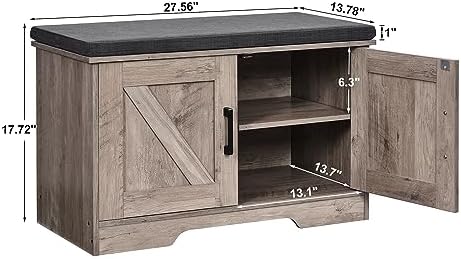 HOMSHO Farmhouse Shoe Storage Bench - Image 3
