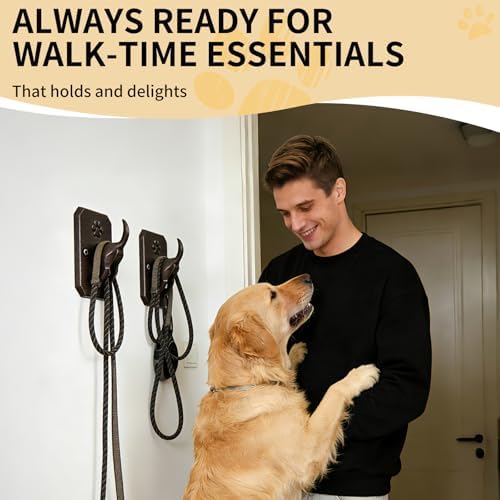1 Pack Rustic Cast Iron Dog Leash Holder Wall Hook, Heavy Duty Wall Mount Hook - Image 3