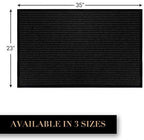 LuxUrux 2-Pack Heavy-Duty Striped Black Rubber Door Mats - Image 2