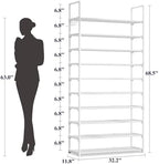 Kitsure 10 Tier Shoe Rack, Tall Shoe Organizer, 32.2" Wide - Image 2