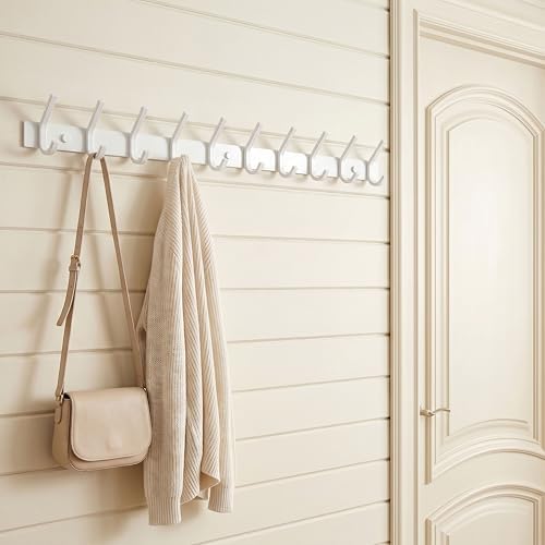 WEBI Coat Rack Wall Mounted, 10 Hooks, Coat Hanger Wall, Hook Rack, Jacket Hooks - Image 2