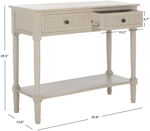 SAFAVIEH Samantha Wood Console Entryway Table, 35.8" Vintage Grey AMH5710A - Image 3