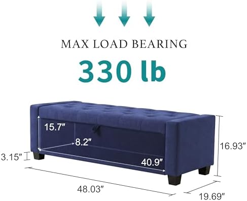 Huatean Home 48" Ottoman with Storage - Image 2