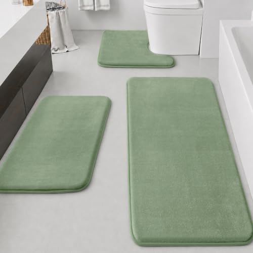 HUXMEYSON Bathroom Rugs Sets 3 Piece, Non-Slip & Quick Dry Bath Mat Set by HUXMEYSON