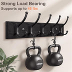 Optish 1 Pack Wooden Black Coat Rack Wall Mount, 16.1" Rustic Coat Hanger Hooks - Image 3