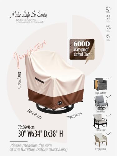 JinHrtoyi Outdoor Chair Covers 4 Pack, 30W x 34D x 38H Inches, 100% Waterproof - Image 2