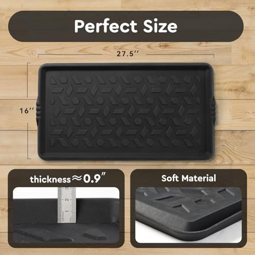 tchdio Durable Rubber Boot Tray and Shoe Mat - Image 2