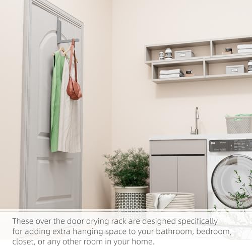 BAKON Over The Door Hanger Folding Clothes Drying Rack, Folding Hanging Coat - Image 5