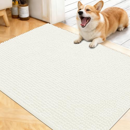 OLANLY Dog Door Mat for Muddy Paws 40x32, Extra Absorbent Chenille Mud Mat by OLANLY