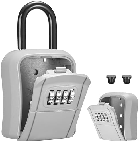Puroma Key Lock Box Outdoor 4 Digit Code Combination Lockbox House 1 Silver by Puroma