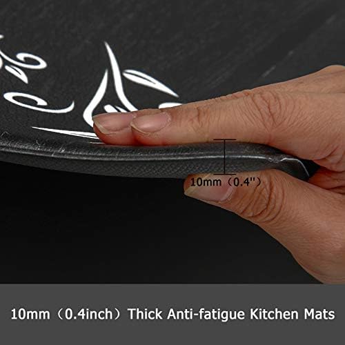 HEBE Anti Fatigue Kitchen Mat Set of 2 Non Slip Cushioned Kitchen Mats - Image 3
