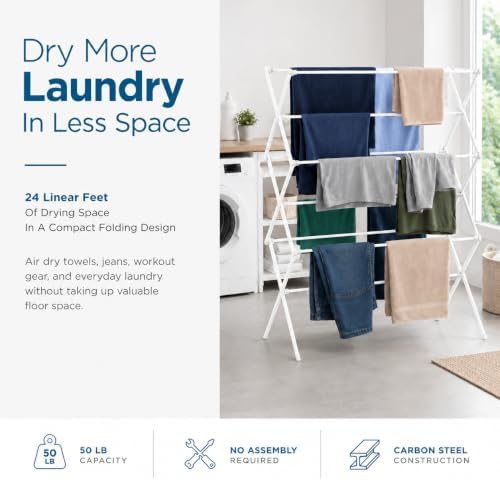 Honey-Can-Do 6-Tier Collapsible Clothes Drying Rack, No Assembly - Image 3