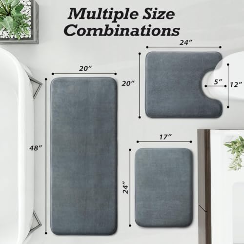 HUXMEYSON Bathroom Rugs Sets 3 Piece, Non-Slip & Quick Dry Bath Mat Set - Image 2