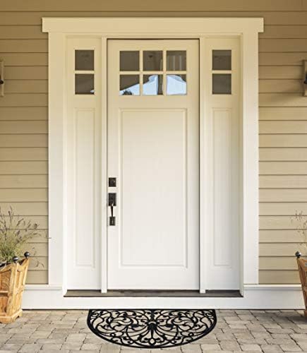 DII Rubber Doormats Collection All Weather, Wrought Iron Half Round - Image 2