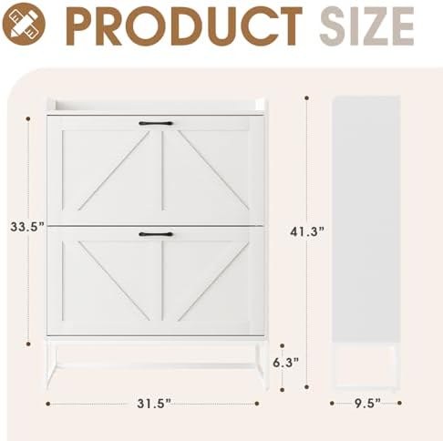 GRUSIGN Shoe Cabinet, Shoe Storage Cabinet - Image 2