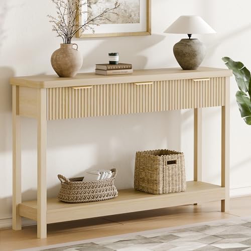 Lulive Fluted Console Table, 51 Inch Entryway Table by Lulive