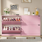BORNOON Shoe Cabinet with 2 Flip Drawers, Slim Narrow Shoe Storage Cabinet - Image 5