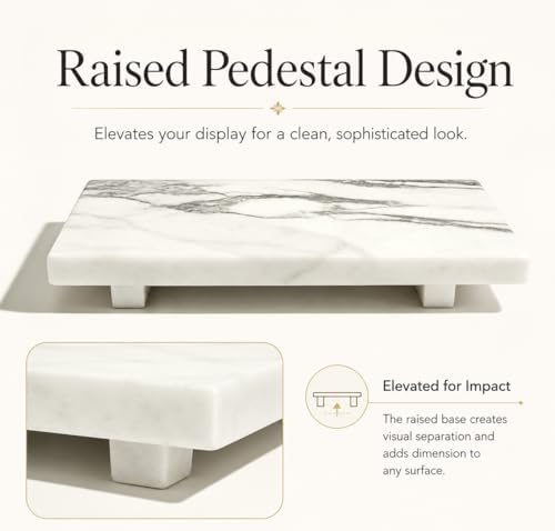 White Marble Pedestal Stand for Vanity & Bathroom - Image 3
