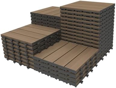 Interlocking Deck Tiles Outdoor Waterproof, Composite Patio Flooring by SHPAIDIRECT