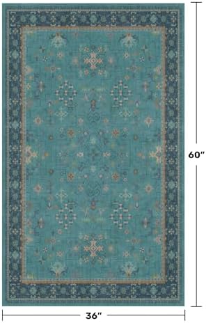 Washable Teal Rugs for Entryway Indoor - Image 2