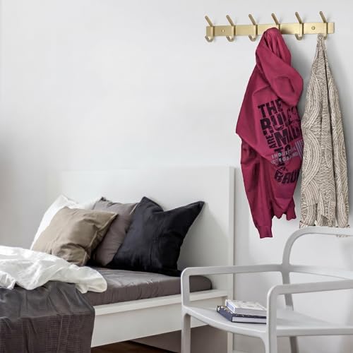 Brushed Gold Wall Mounted Coat Rack – 17 Inch Stainless Steel Rail - Image 6
