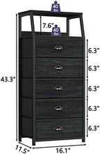 Furnulem Black Dresser for Bedroom, Fabric Dorm Tall Nightstand - Image 3