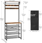 HOOBRO Hall Tree with Bench, Entryway Coat Rack with Shoe Rack, Shoe and Coat - Image 5