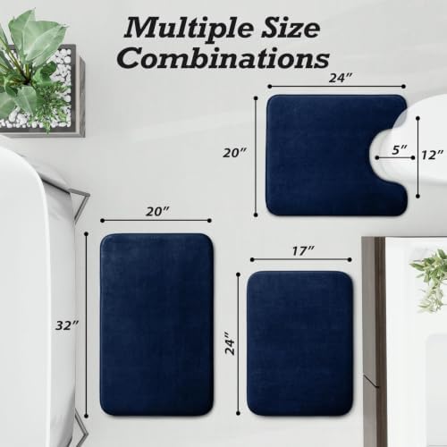 HUXMEYSON Bathroom Rugs Sets 3 Piece, Non-Slip & Quick Dry Bath Mat Set - Image 2