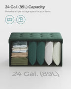 SONGMICS 30 Inches Folding Storage Ottoman Bench, Load 660 lb - Image 4