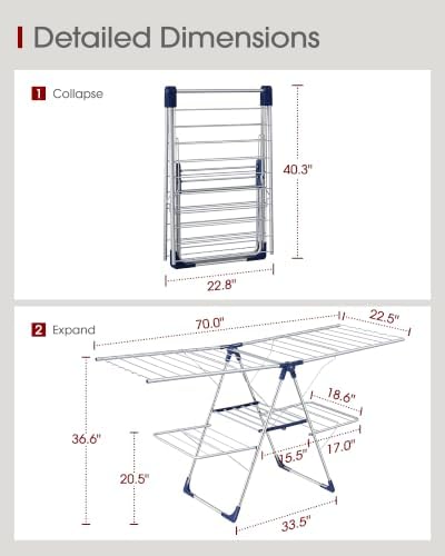 Sakugi Clothes Drying Rack, Foldable 2-Level - Image 2