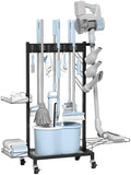 Broom Holder Cleaning Cart, Cleaning Supplies Organizer Adjustable by FOFARY