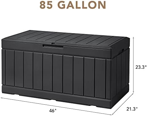 Devoko 85 Gallon Deck Box Lockable Resin Outdoor Storage Box waterproof Outdoor - Image 7