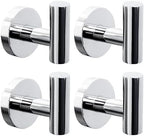 4 Pack Bath Towel Hooks, Wall Mount Towel Holder Chrome Finish Towel Rack by Homagic